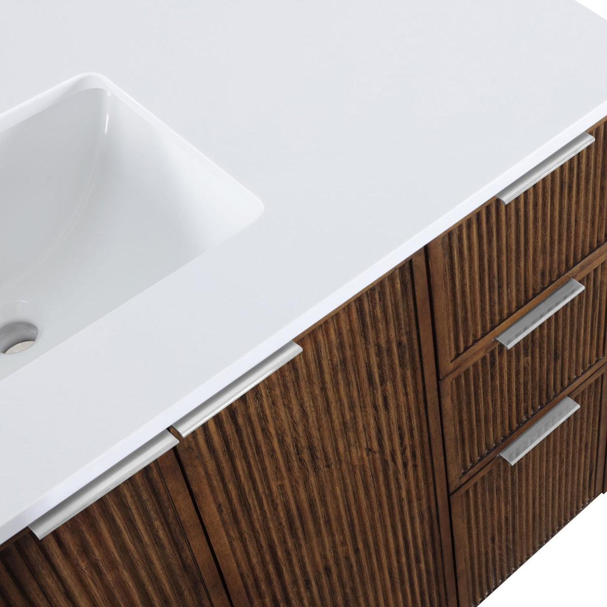 Willard 48in Brown Engineered Stone And Solid Wood Bathroom Vanity