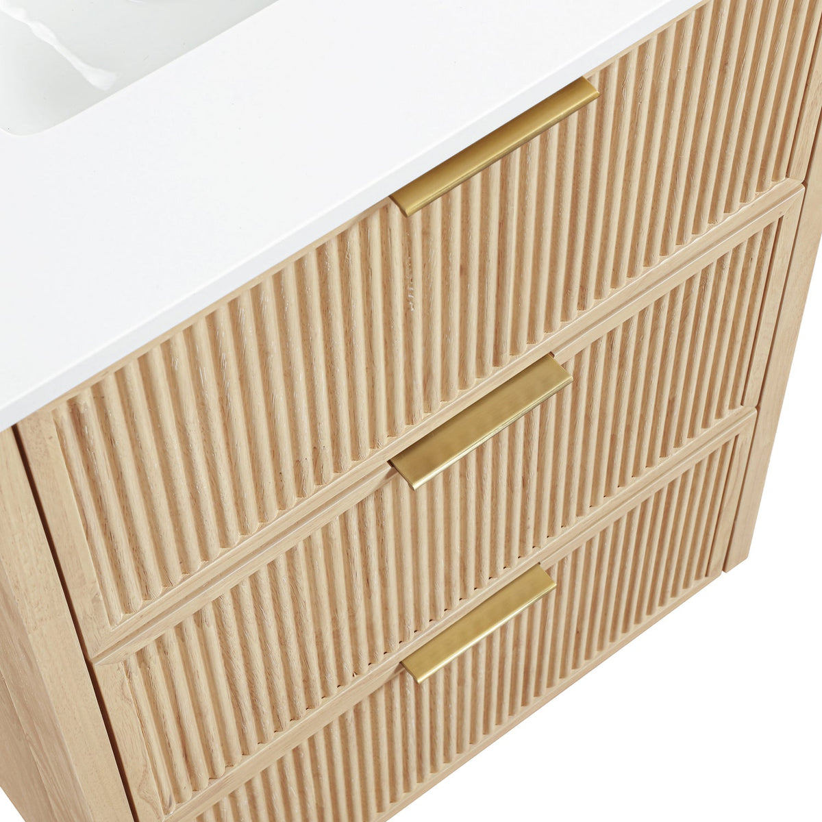 Willard 24in Natural Engineered Stone And Solid Wood Bathroom Vanity