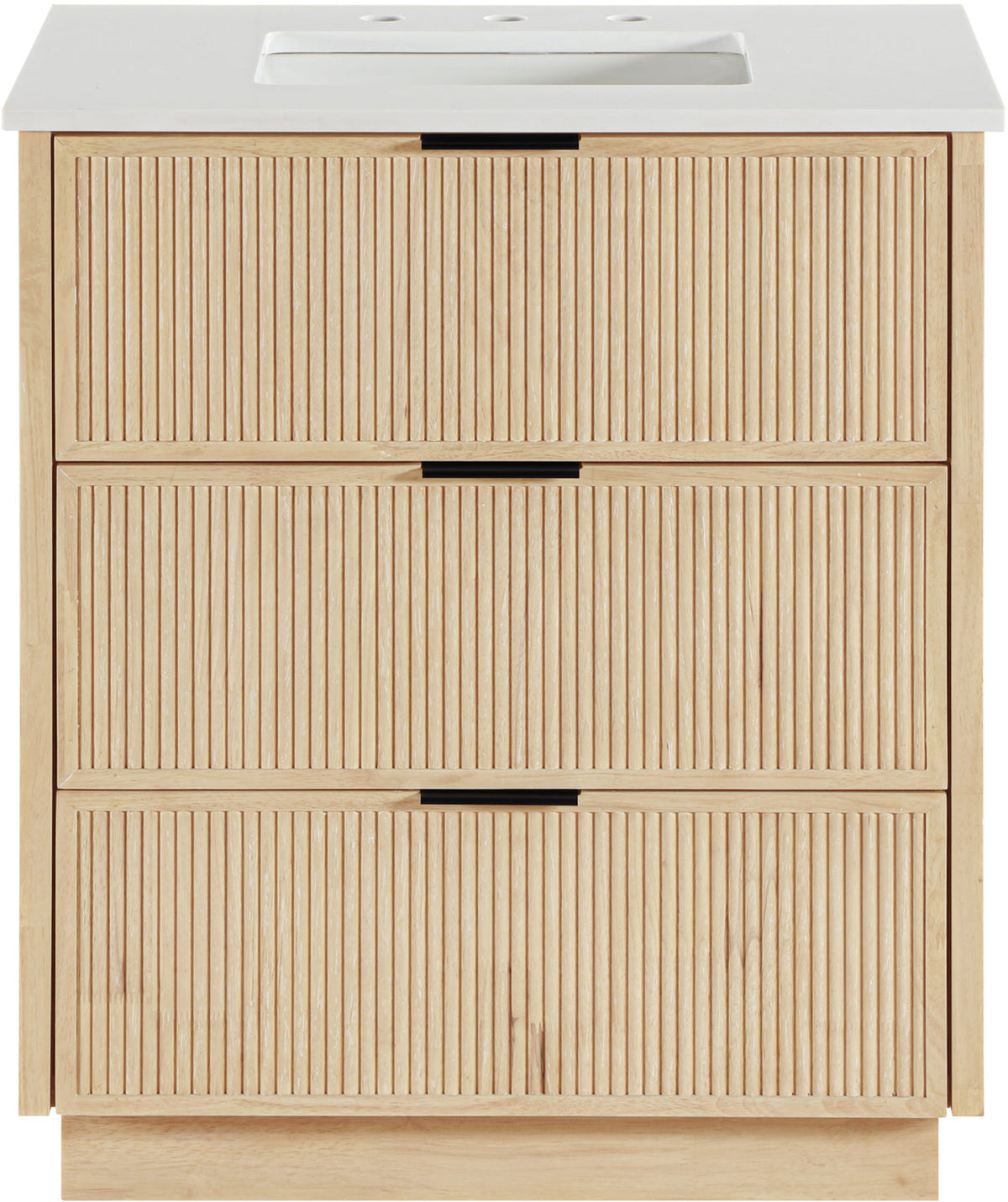 Willard 30in Natural Engineered Stone And Solid Wood Bathroom Vanity