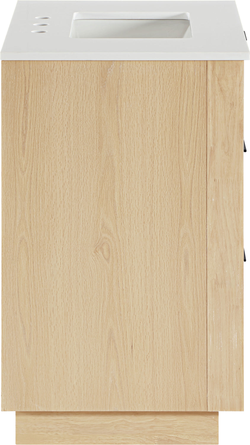 Willard 30in Natural Engineered Stone And Solid Wood Bathroom Vanity