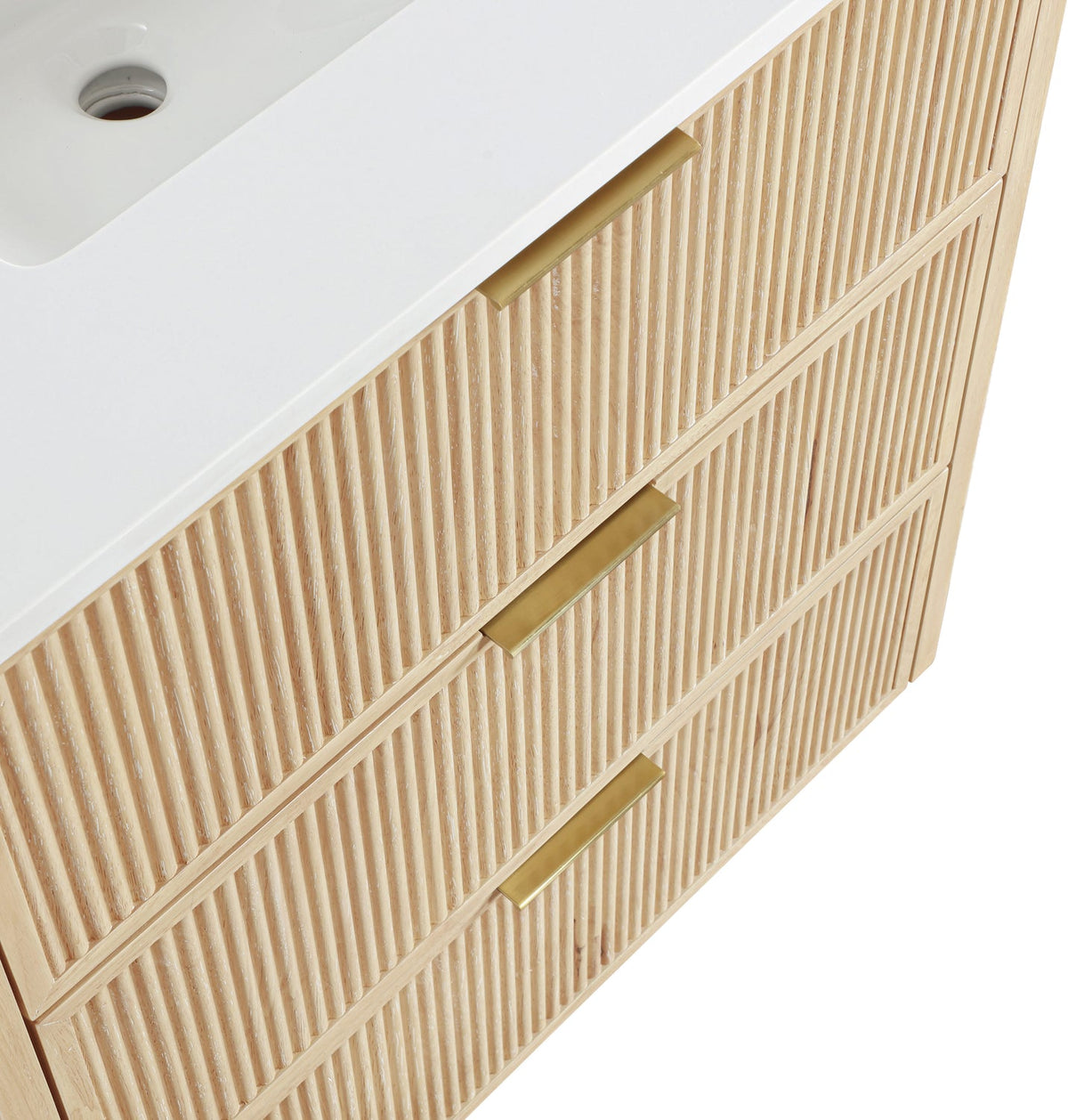 Willard 30in Natural Engineered Stone And Solid Wood Bathroom Vanity