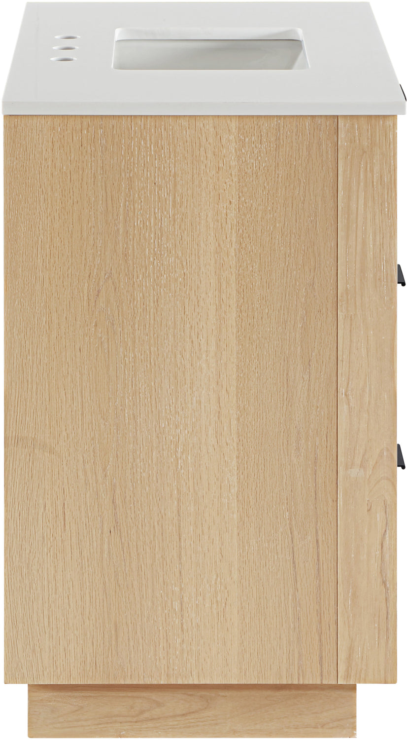 Willard 36in Natural Engineered Stone And Solid Wood Bathroom Vanity
