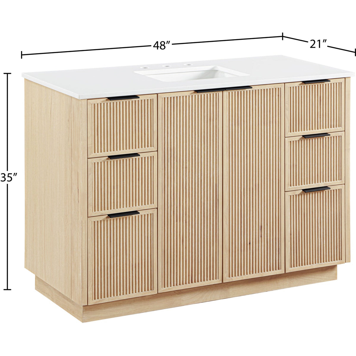 Willard 48in Natural Engineered Stone And Solid Wood Bathroom Vanity