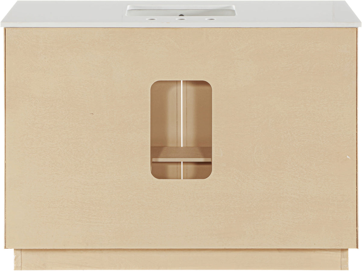 Willard 48in Natural Engineered Stone And Solid Wood Bathroom Vanity