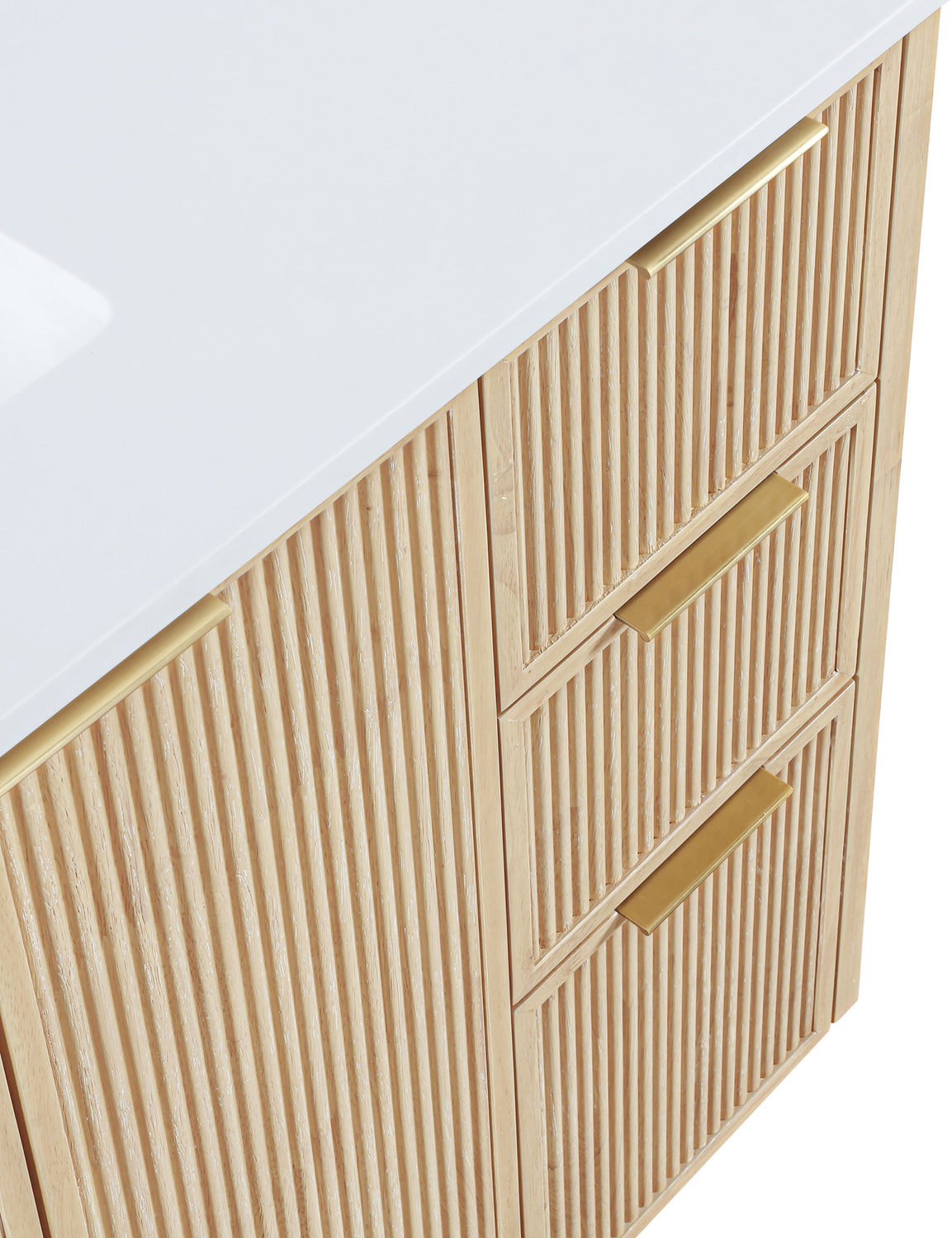 Willard 48in Natural Engineered Stone And Solid Wood Bathroom Vanity