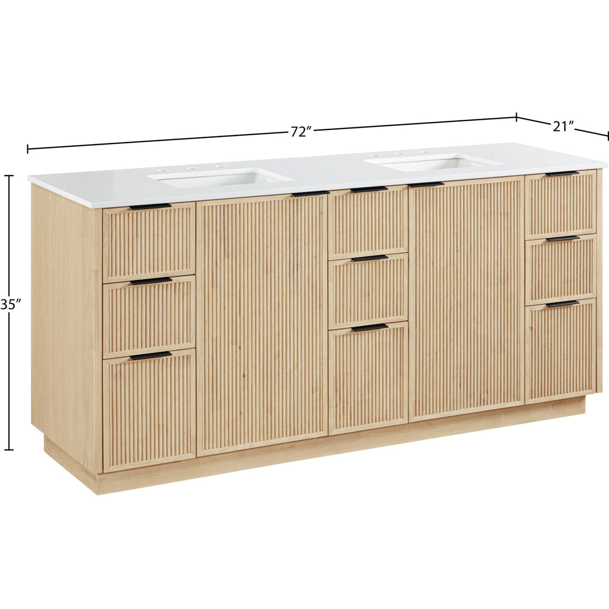 Willard 72in Natural Engineered Stone And Solid Wood Bathroom Vanity