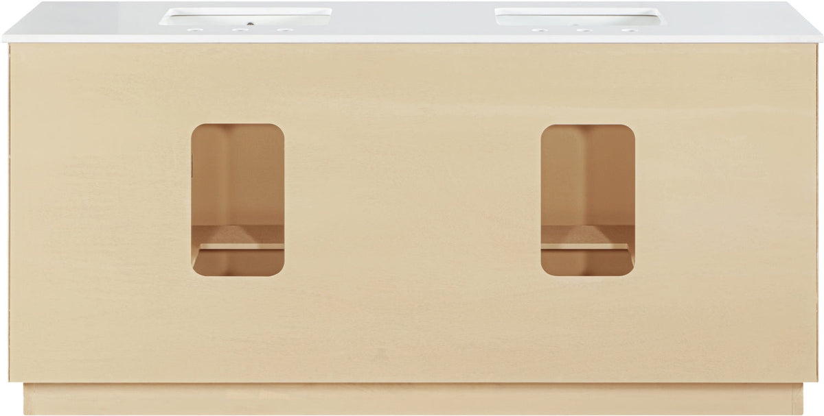Willard 72in Natural Engineered Stone And Solid Wood Bathroom Vanity