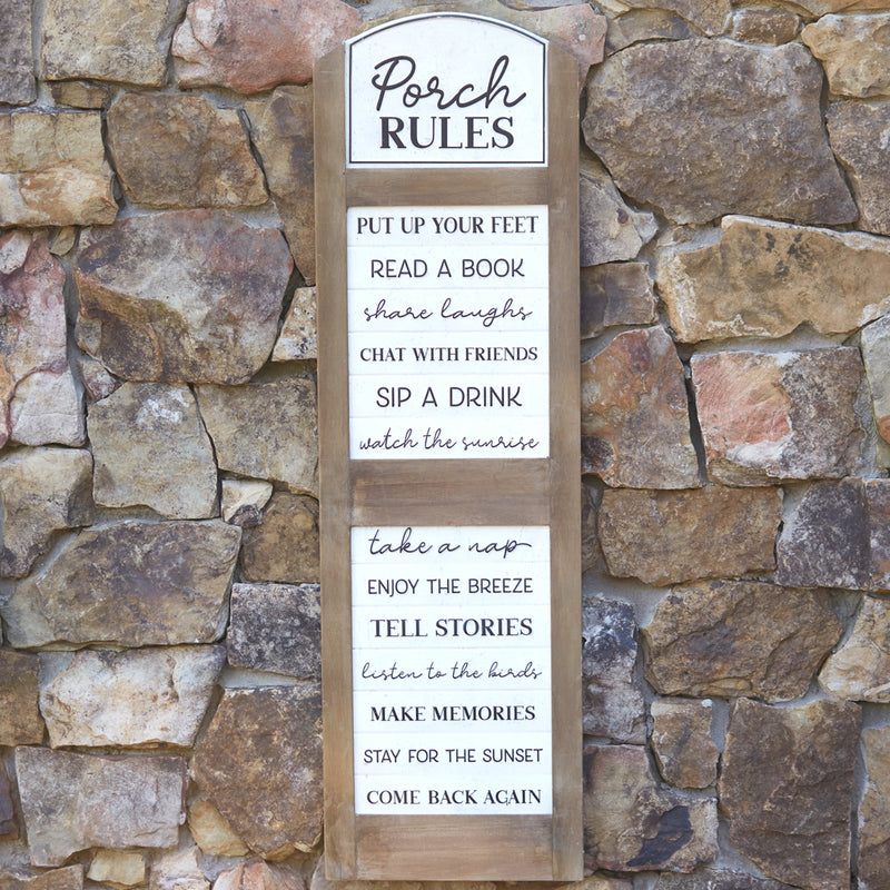 Porch Rules Hanging Sign