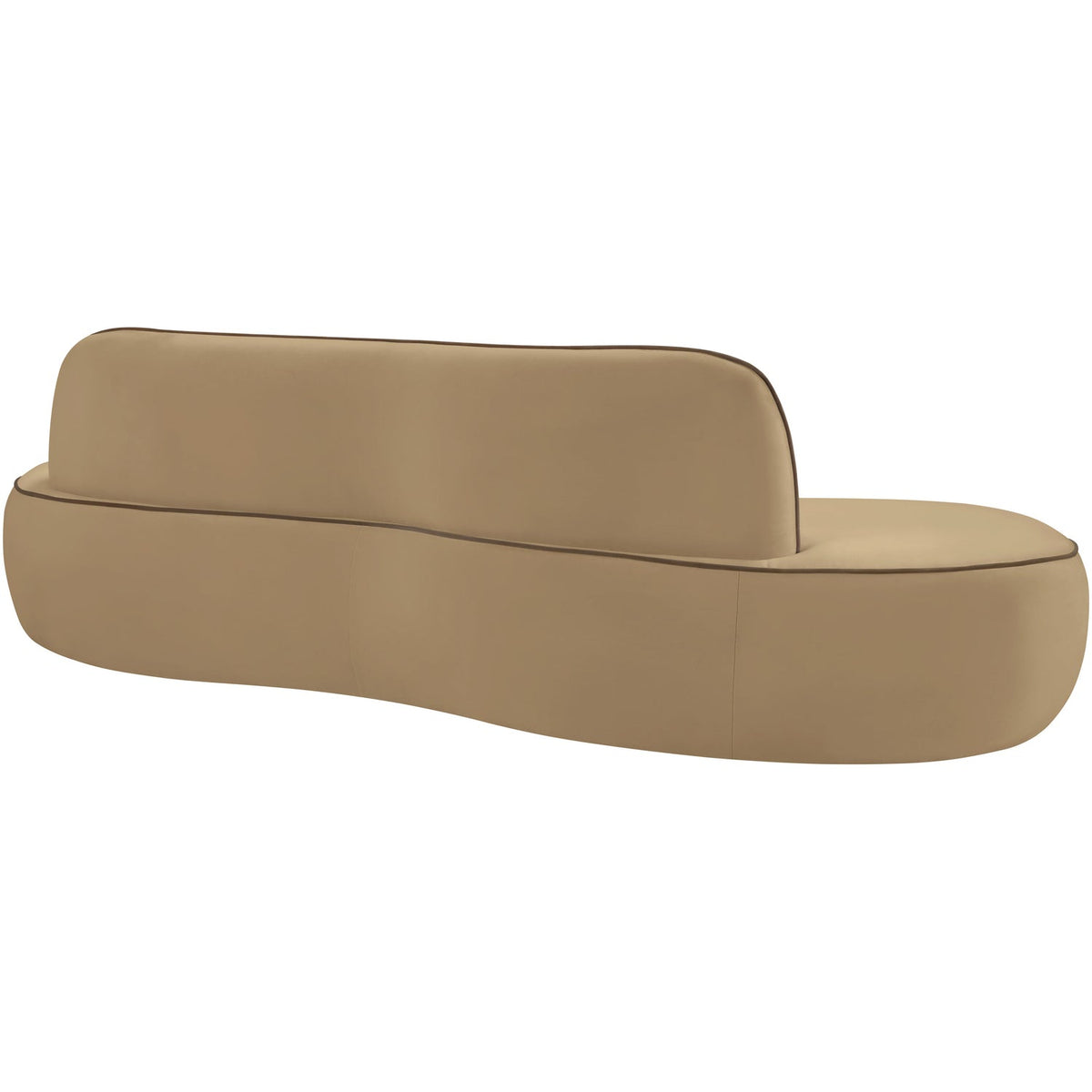 Swerve 100in Beige Velvet Upholstered Sofa