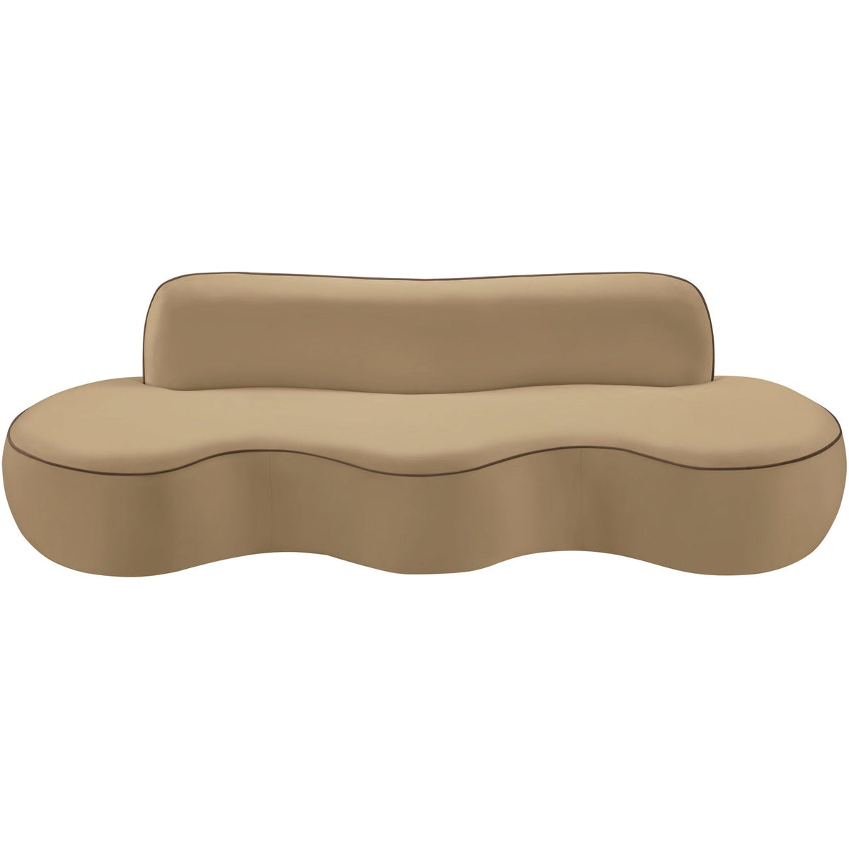 Swerve 100in Beige Velvet Upholstered Sofa
