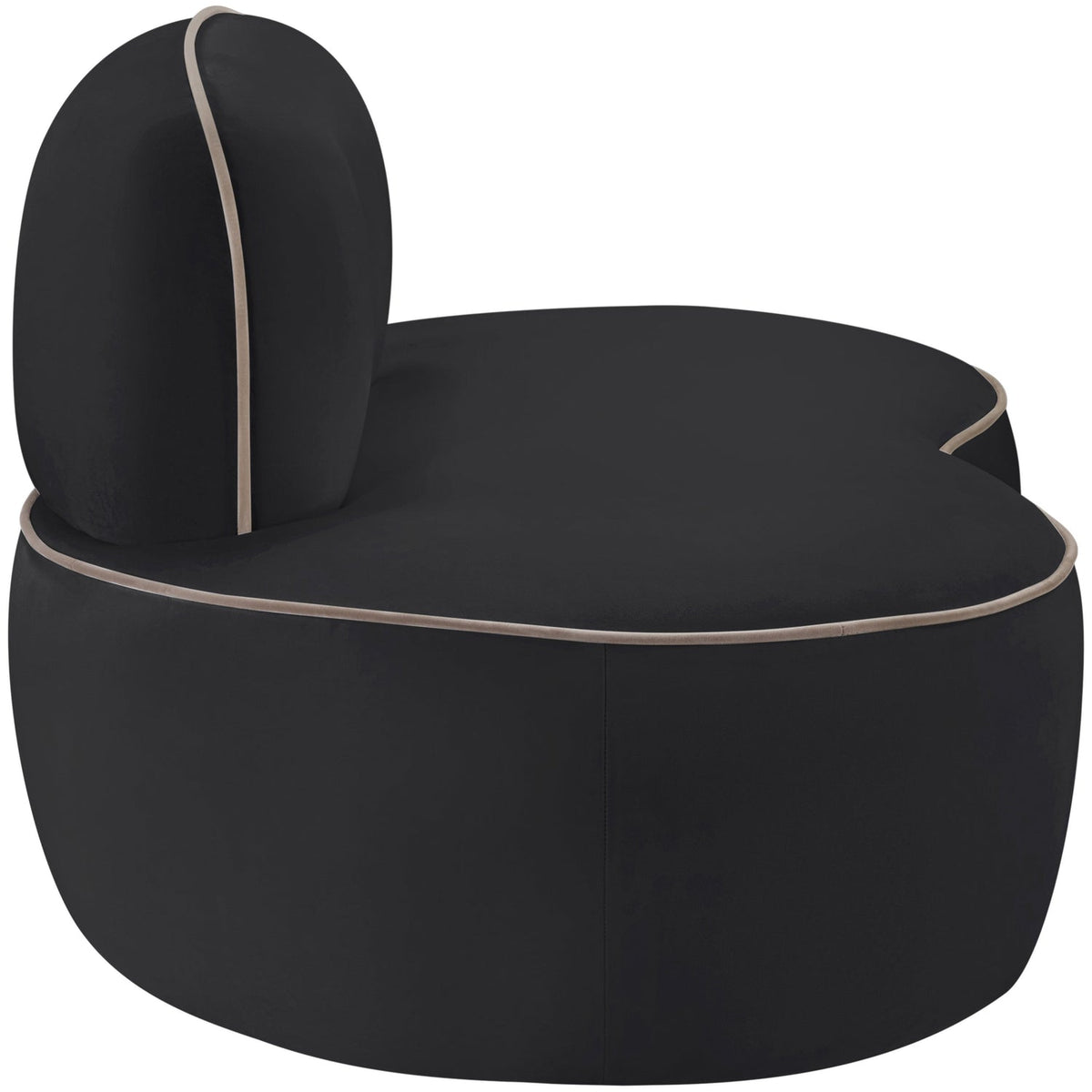 Swerve Black Velvet Upholstered Chair