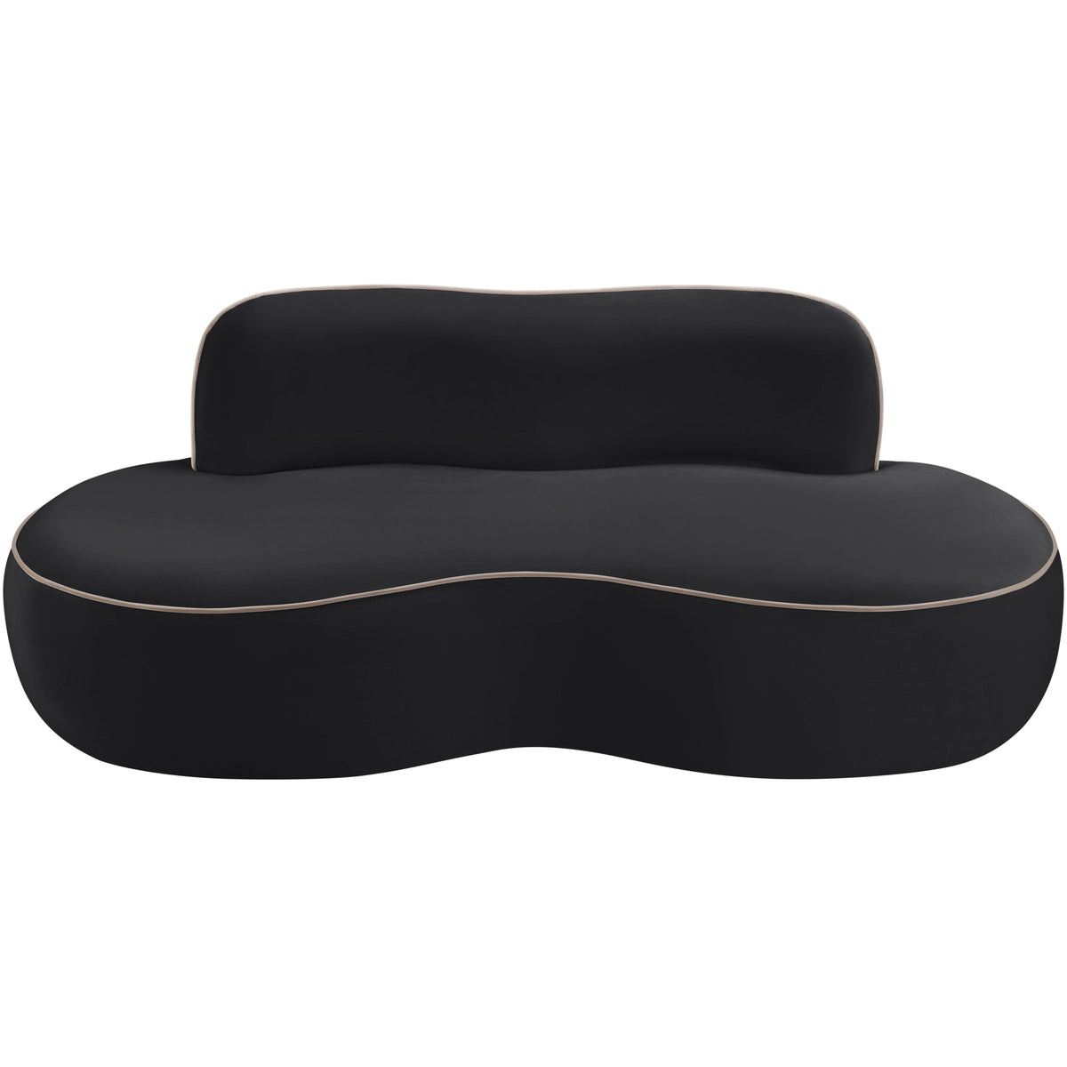Swerve 7 7in Black Velvet Upholstered Loveseat