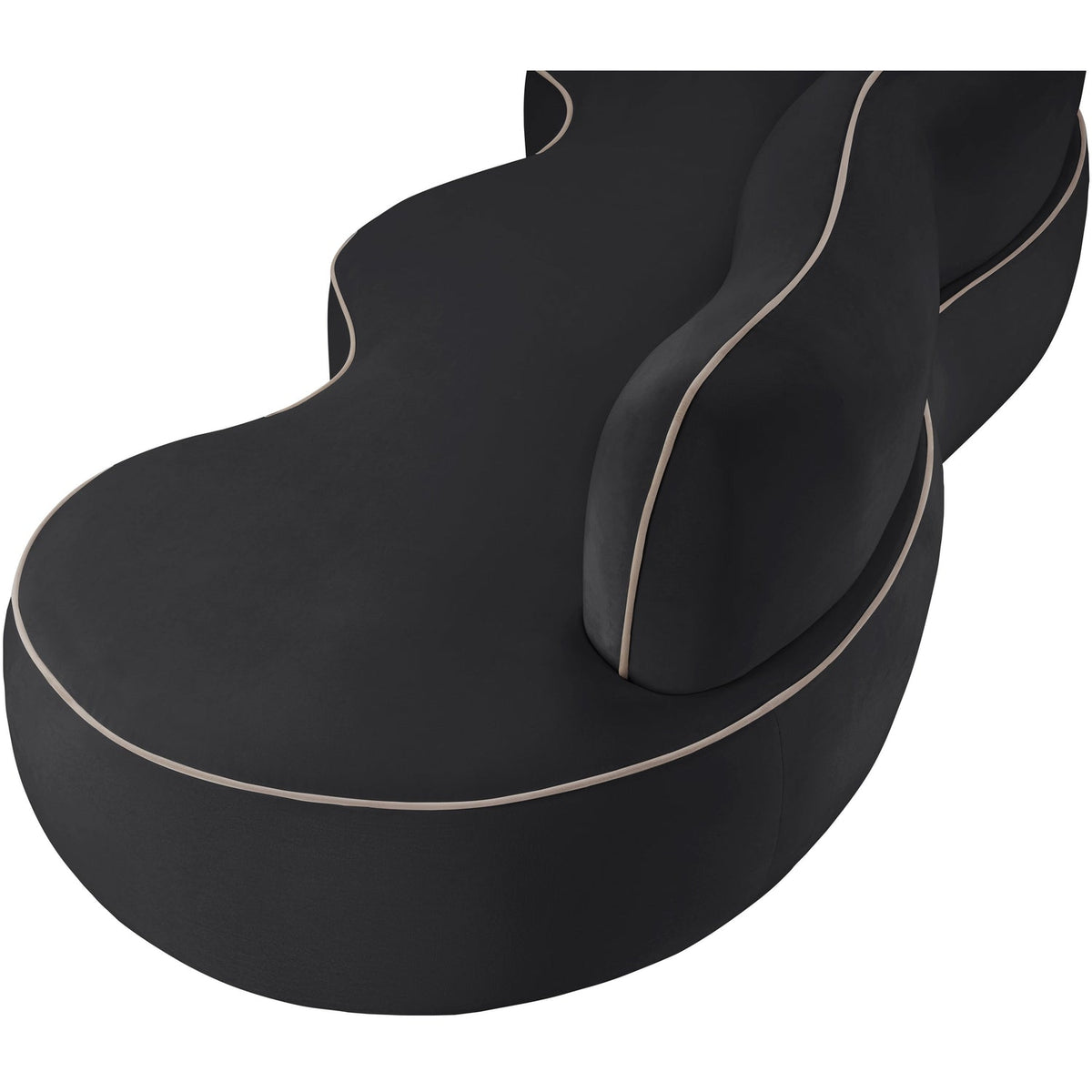 Swerve 100in Black Velvet Upholstered Sofa