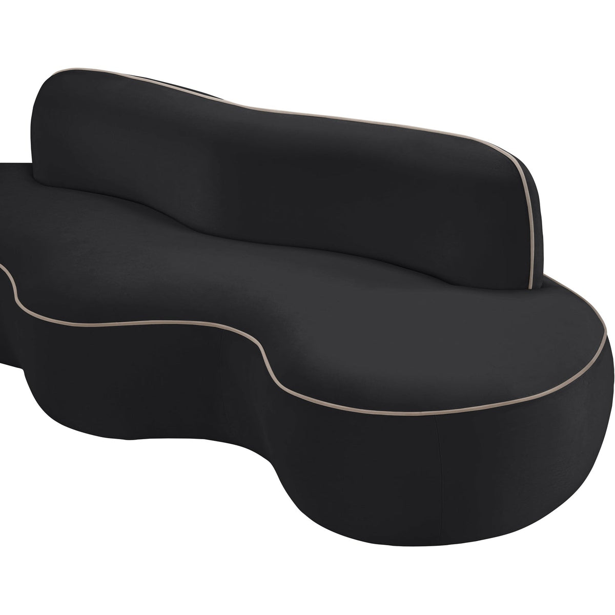 Swerve 100in Black Velvet Upholstered Sofa