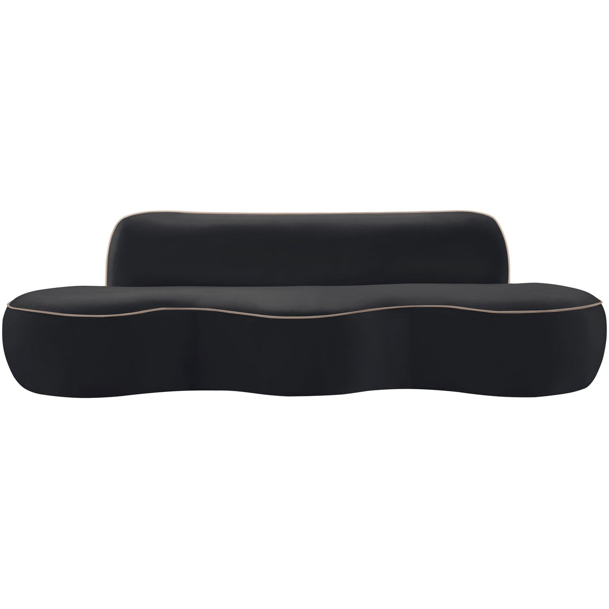 Swerve 100in Black Velvet Upholstered Sofa