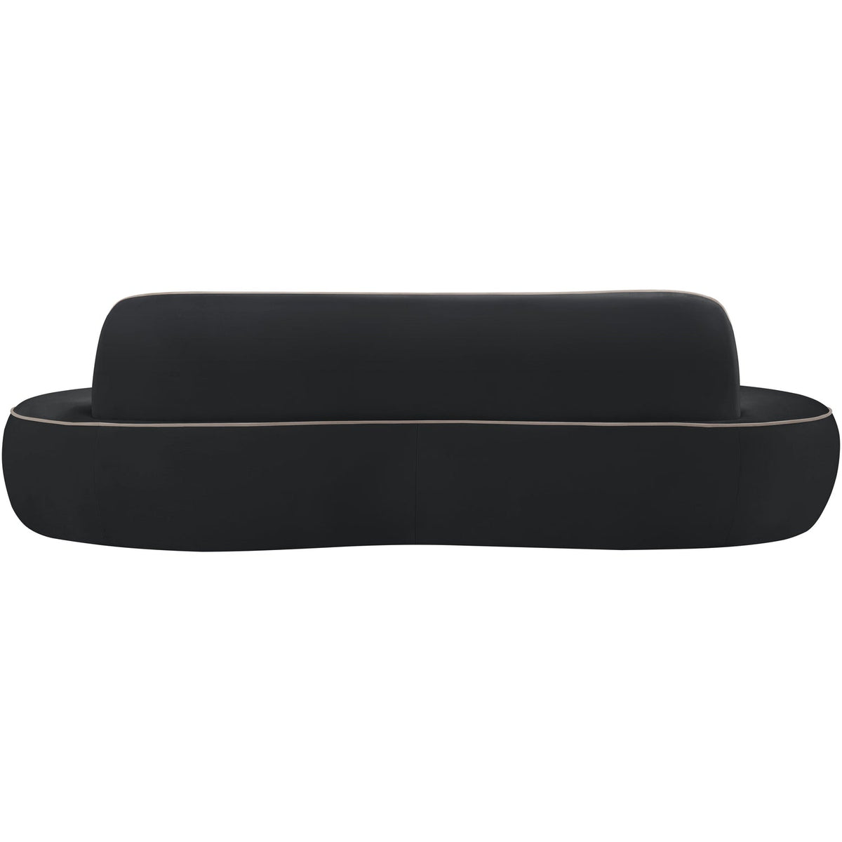 Swerve 100in Black Velvet Upholstered Sofa