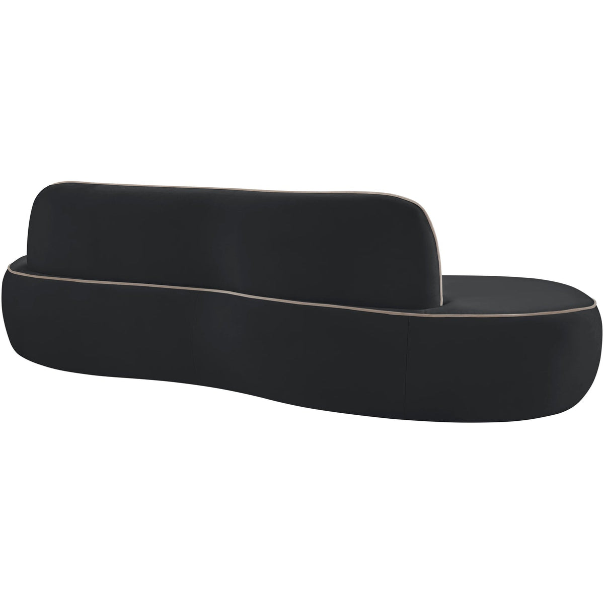 Swerve 100in Black Velvet Upholstered Sofa