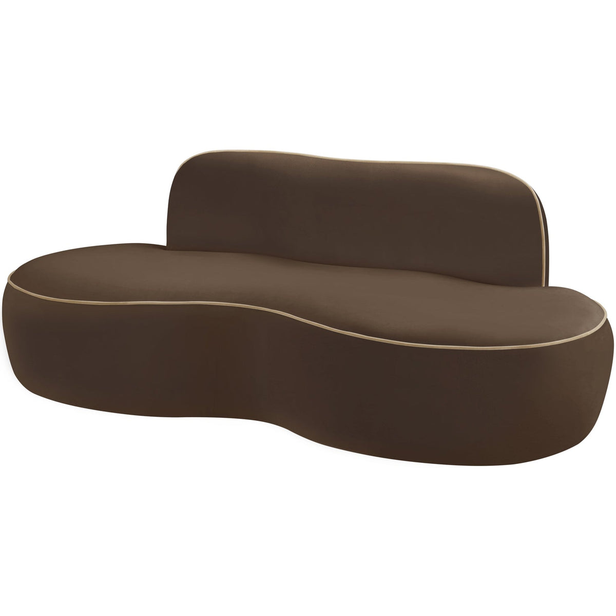 Swerve 7 7in Brown Velvet Upholstered Loveseat