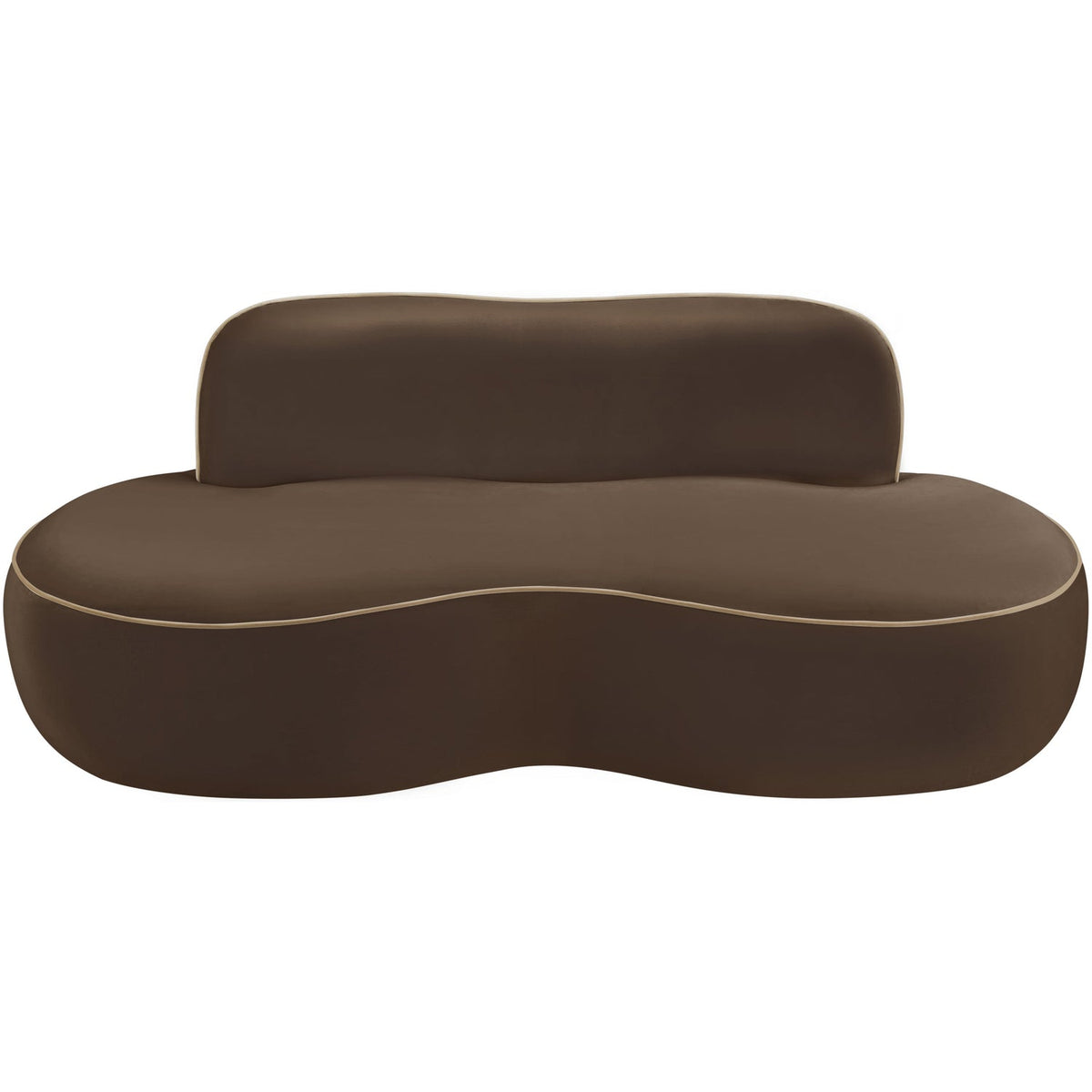 Swerve 7 7in Brown Velvet Upholstered Loveseat