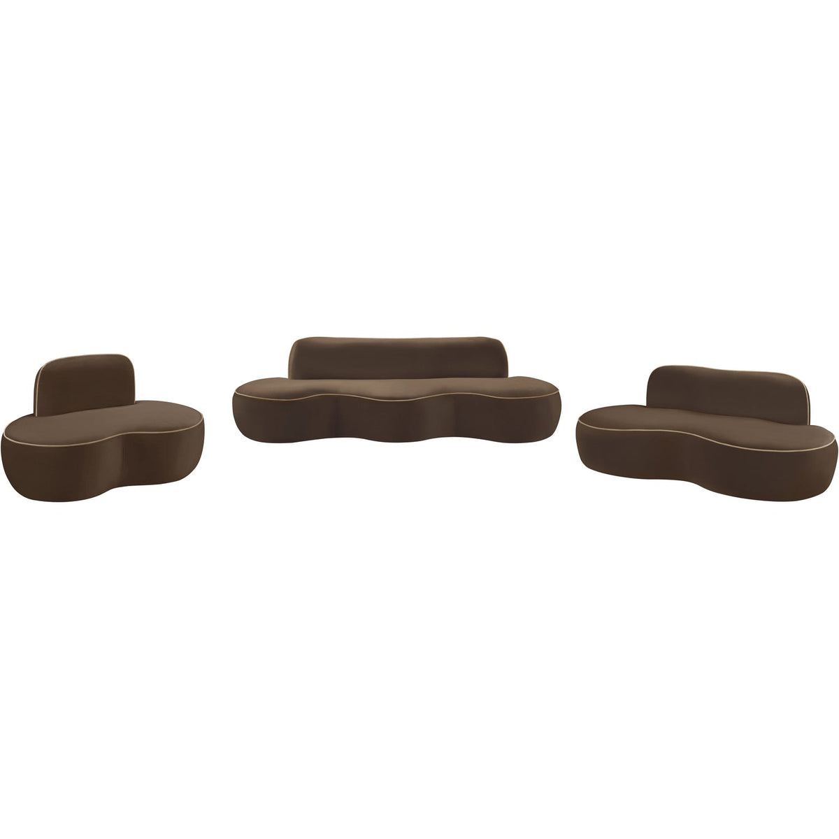 Swerve 7 7in Brown Velvet Upholstered Loveseat