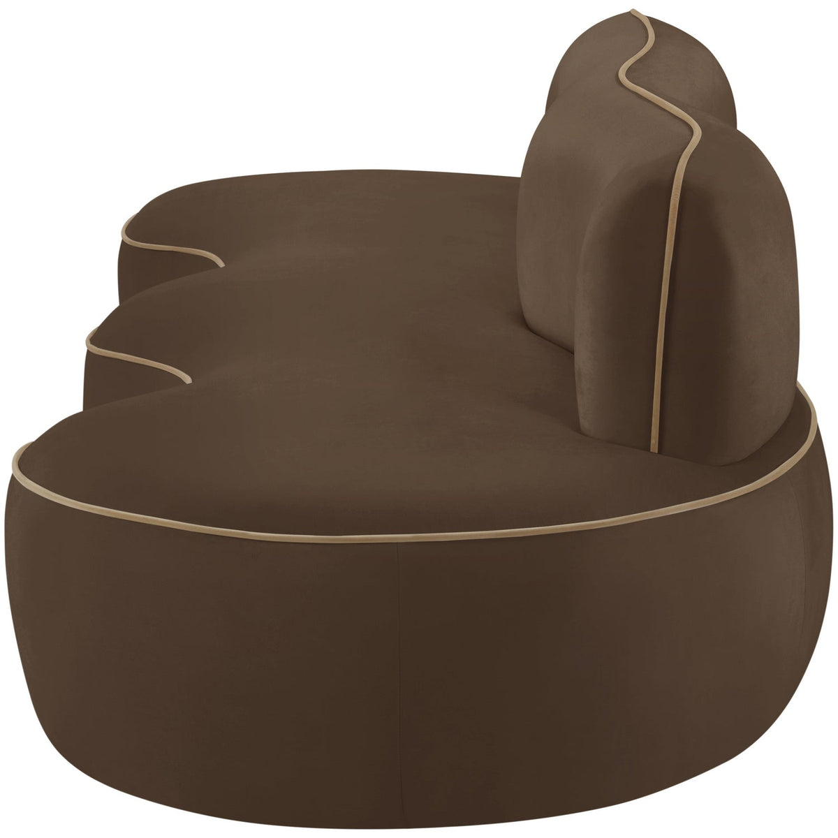 Swerve 100in Brown Velvet Upholstered Sofa