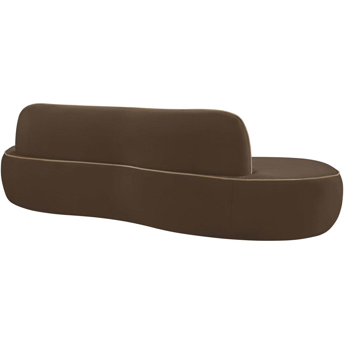 Swerve 100in Brown Velvet Upholstered Sofa