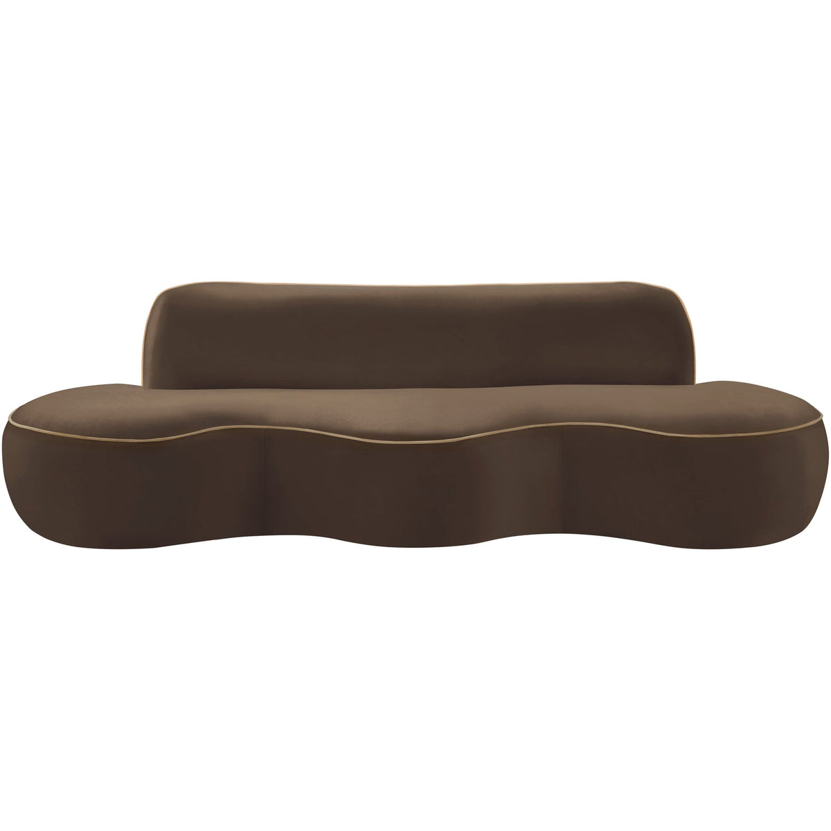 Swerve 100in Brown Velvet Upholstered Sofa