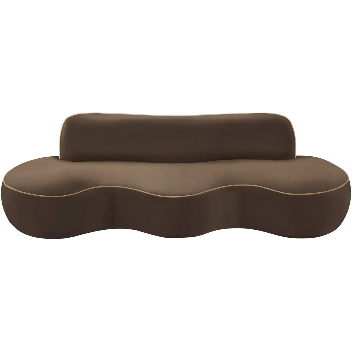 Swerve 100in Brown Velvet Upholstered Sofa