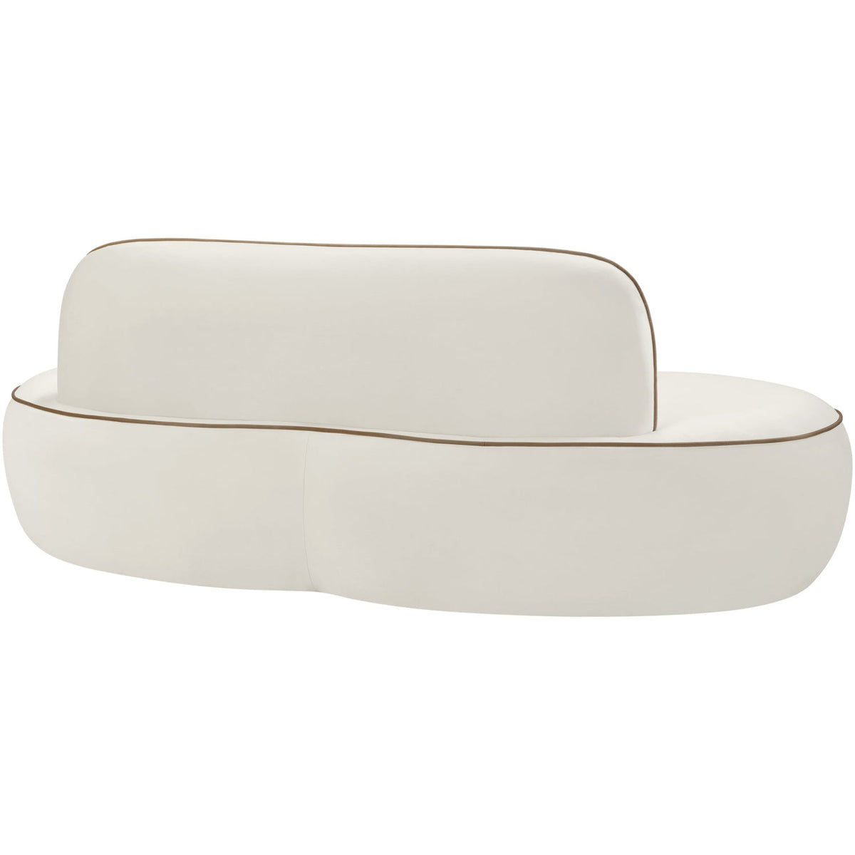 Swerve 7 7in Cream Velvet Upholstered Loveseat
