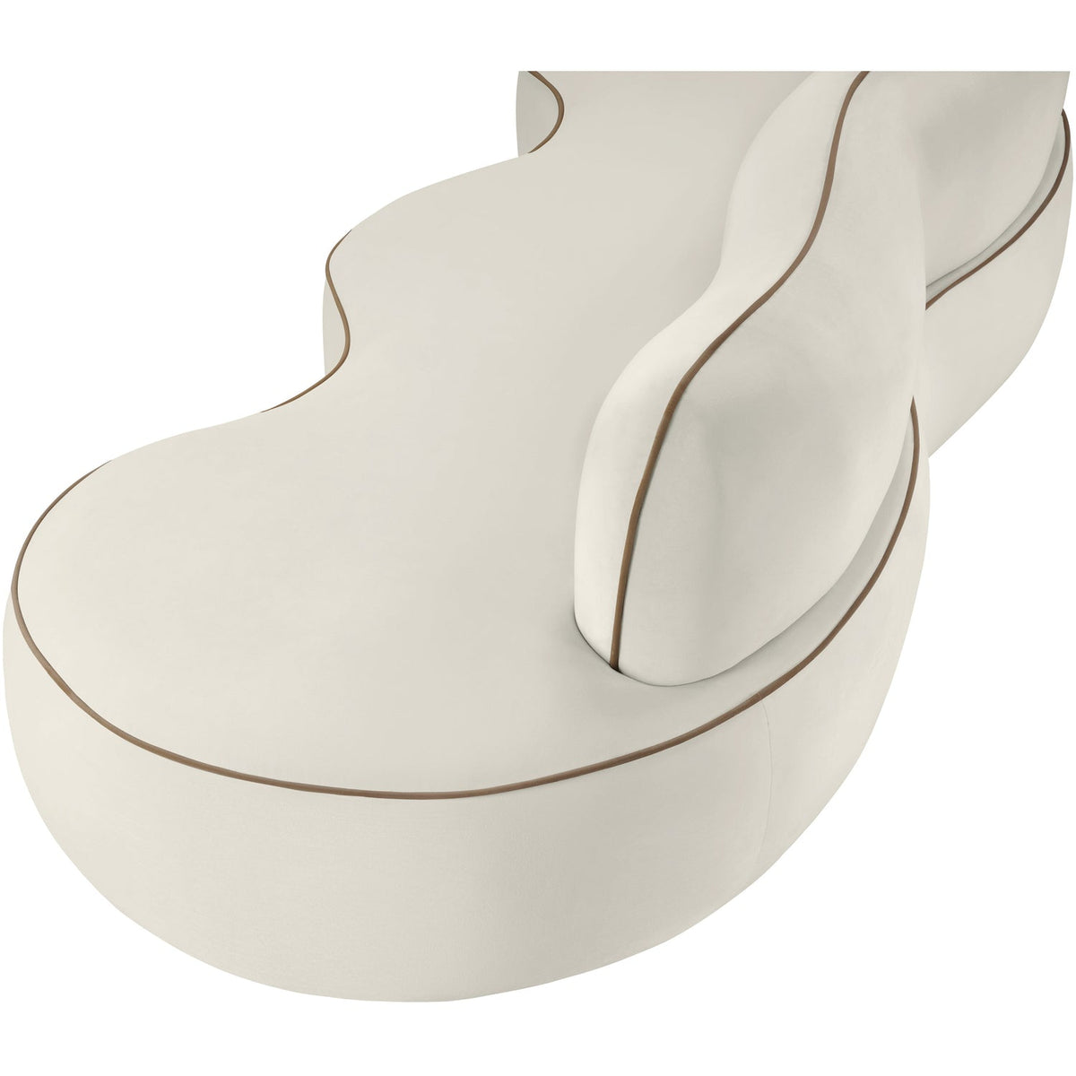 Swerve 10 0in Cream Velvet Upholstered Sofa