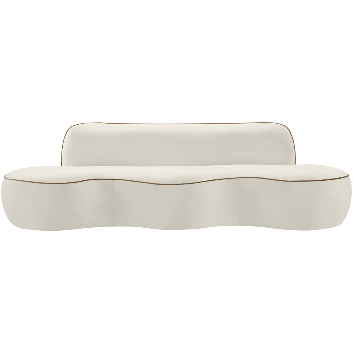 Swerve 10 0in Cream Velvet Upholstered Sofa