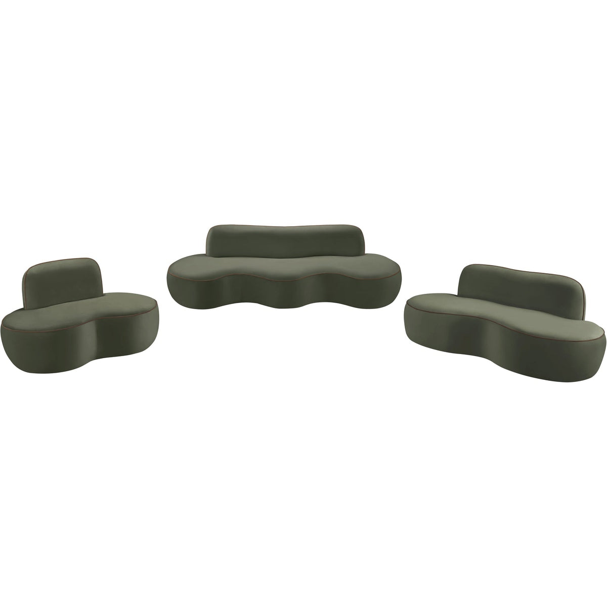 Swerve Green Velvet Upholstered Chair