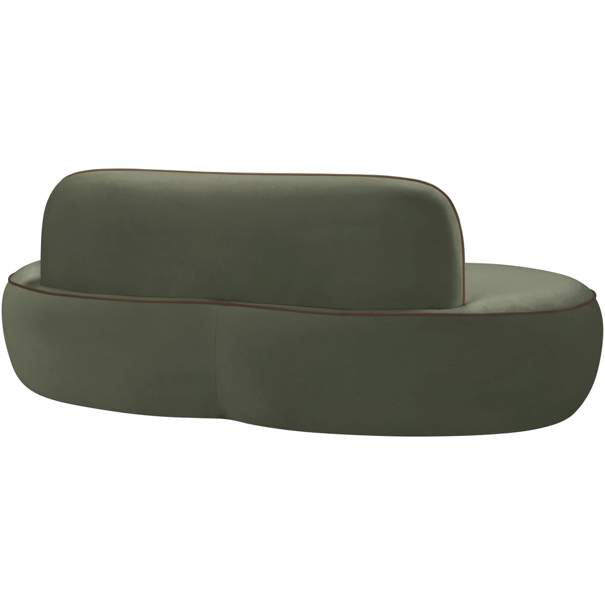 Swerve 7 7in Green Velvet Upholstered Loveseat