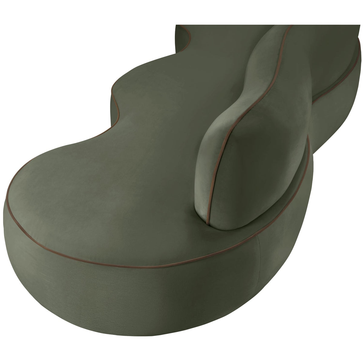 Swerve 10 0in Green Velvet Upholstered Sofa