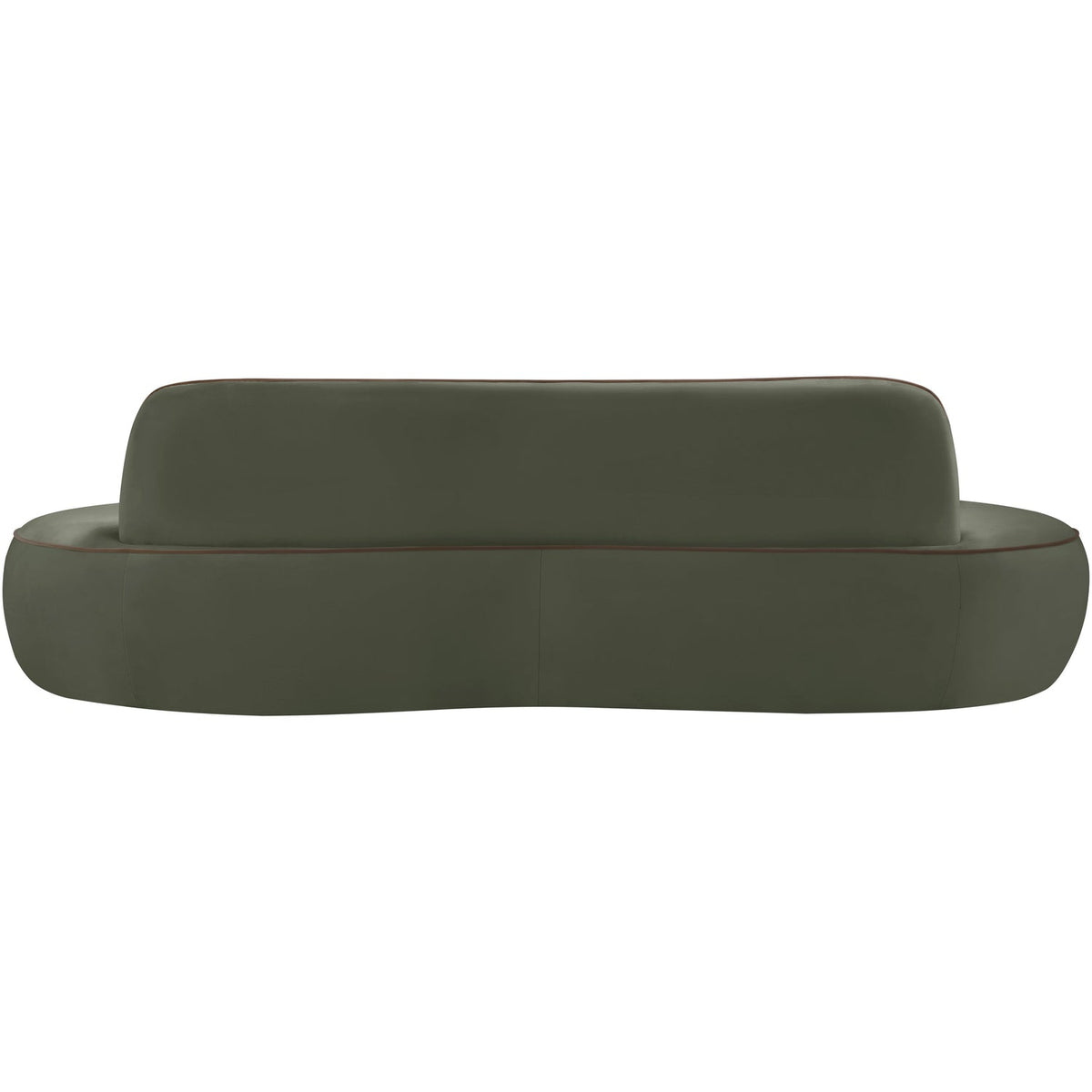 Swerve 10 0in Green Velvet Upholstered Sofa