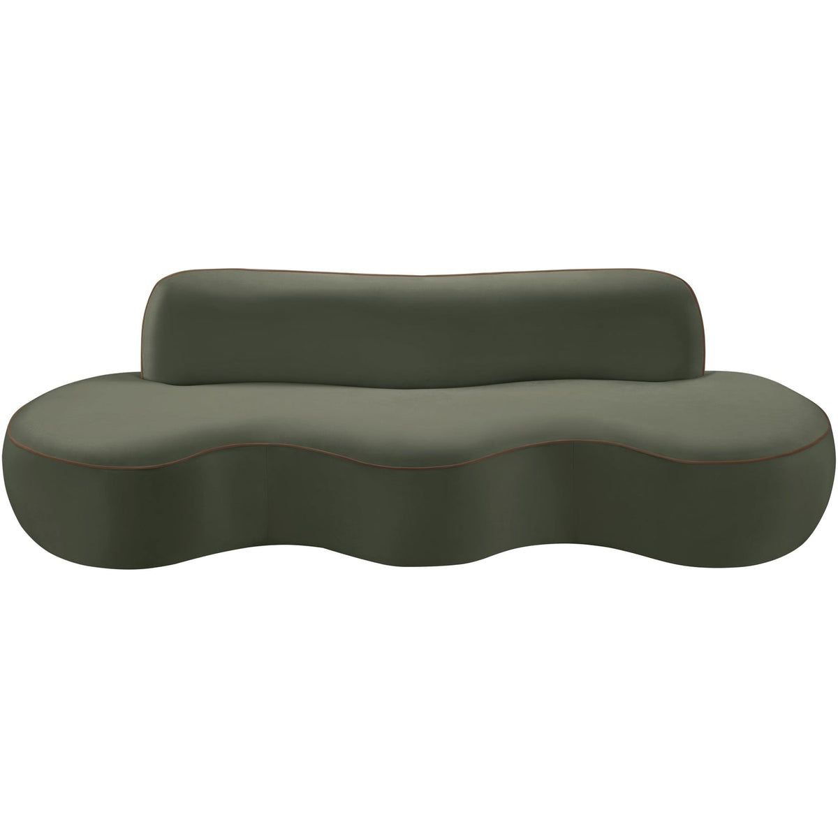 Swerve 10 0in Green Velvet Upholstered Sofa