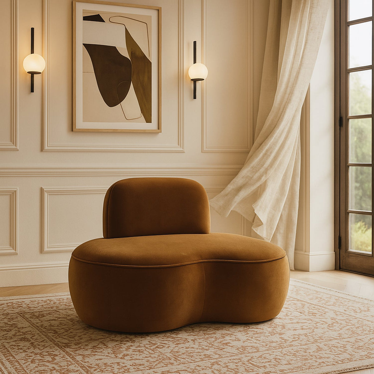 Swerve Saddle Velvet Upholstered Chair