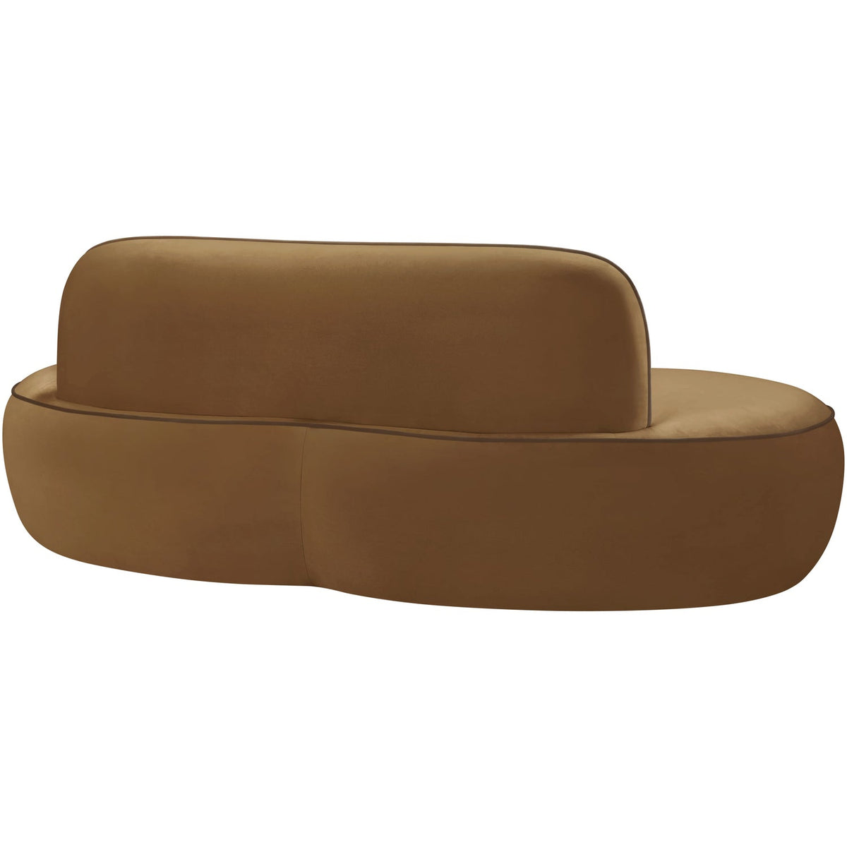 Swerve 7 7in Saddle Velvet Upholstered Loveseat