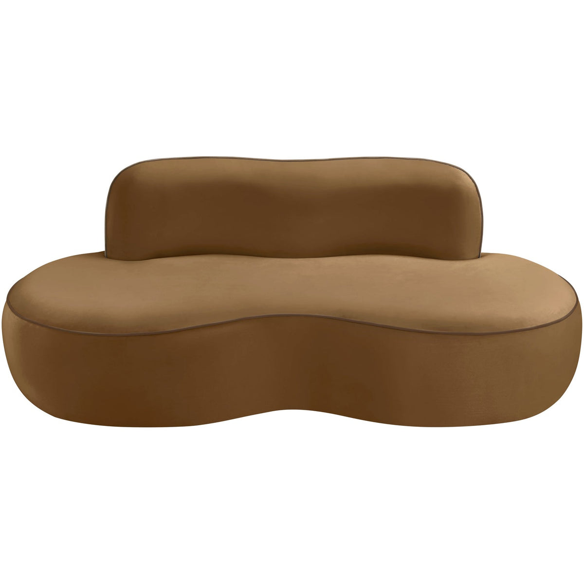 Swerve 7 7in Saddle Velvet Upholstered Loveseat