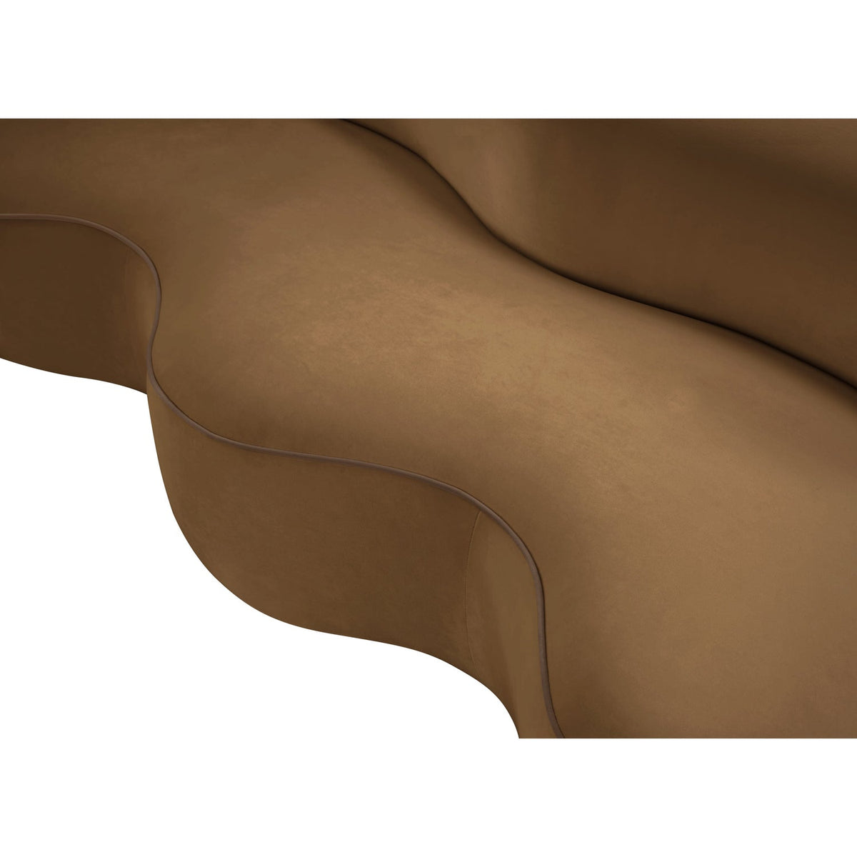 Swerve 100in Saddle Velvet Upholstered Sofa