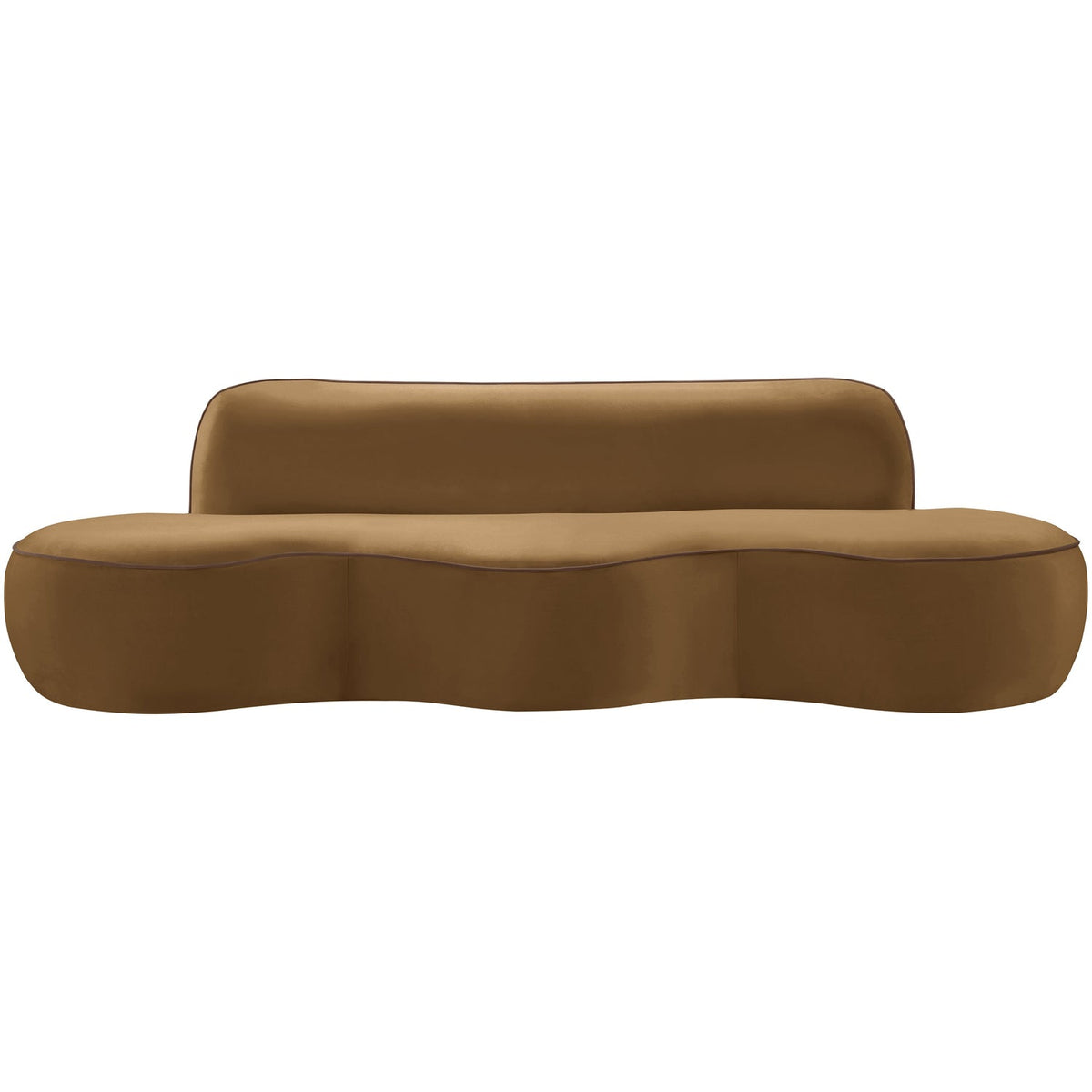 Swerve 100in Saddle Velvet Upholstered Sofa
