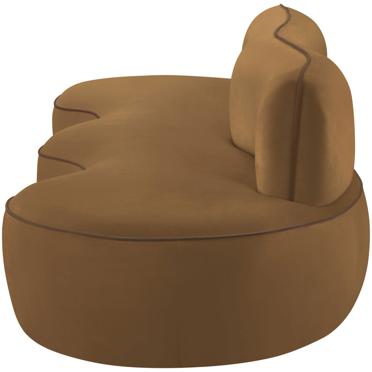 Swerve 100in Saddle Velvet Upholstered Sofa