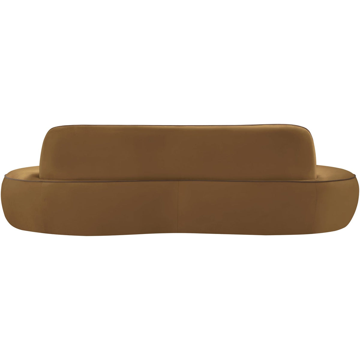 Swerve 100in Saddle Velvet Upholstered Sofa