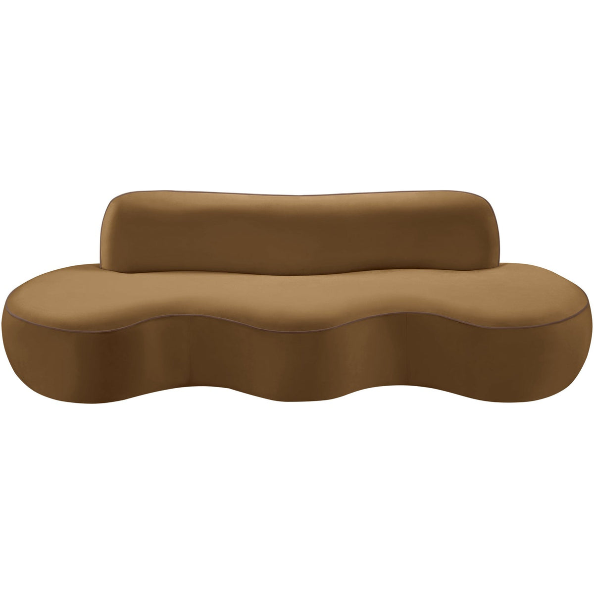 Swerve 100in Saddle Velvet Upholstered Sofa