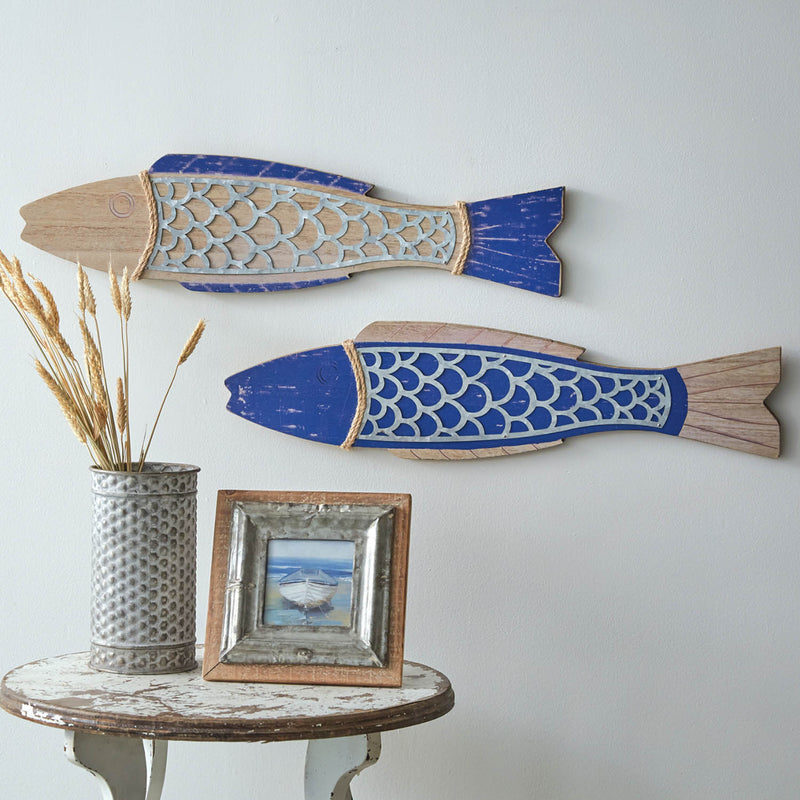 Fish Wood Wall Art Set of 2