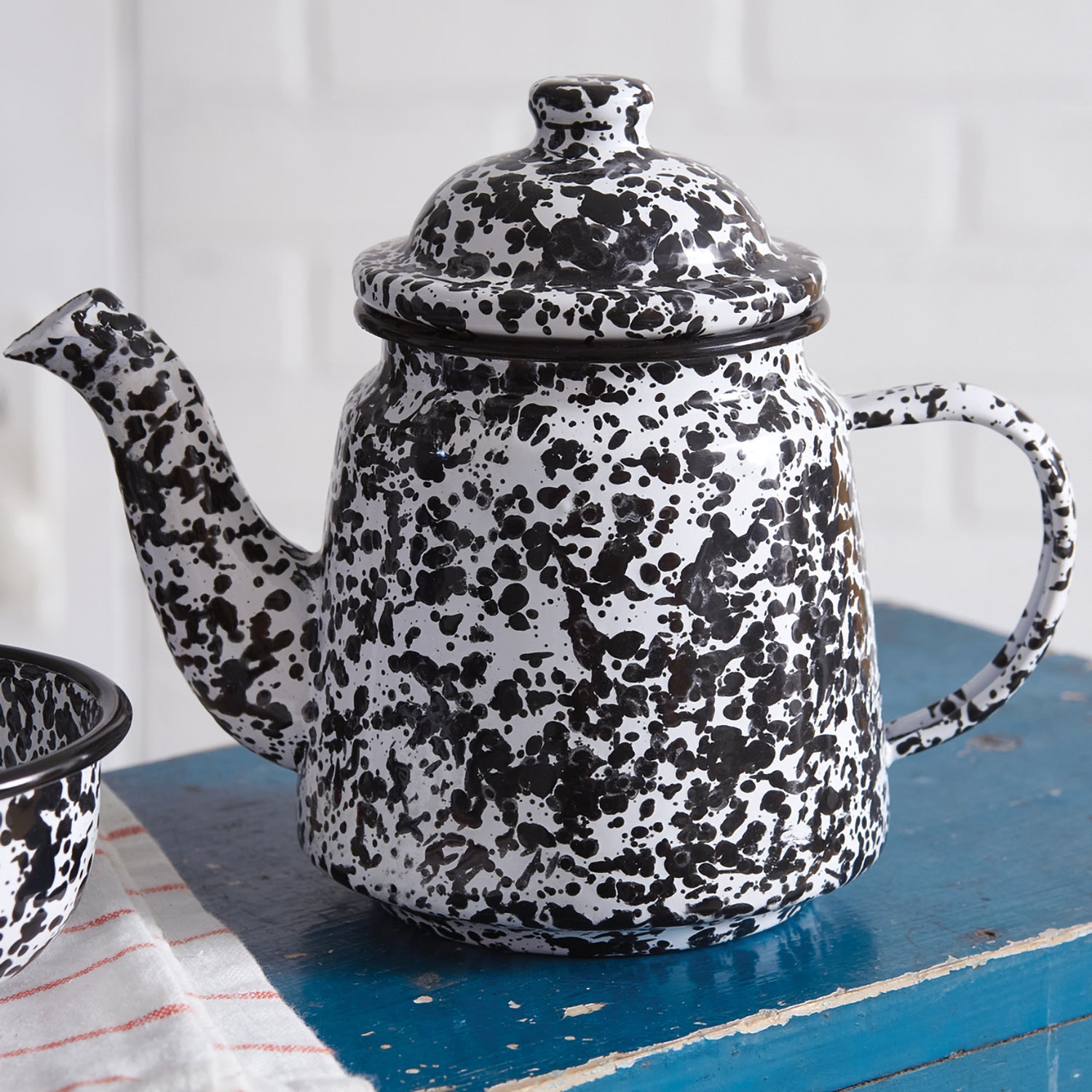 Splattered Enamel Teapot Set of 2