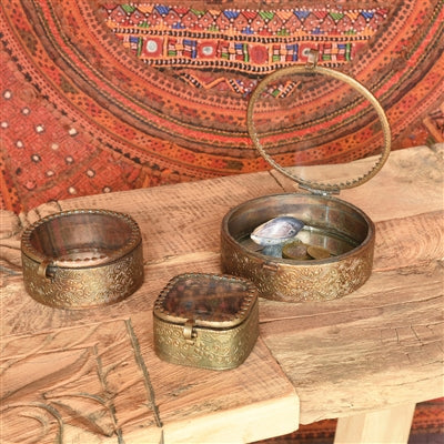 Josphine Round Mirrored Box