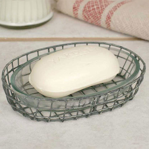 Oval Soap Dish with Glass Liner Set of 4