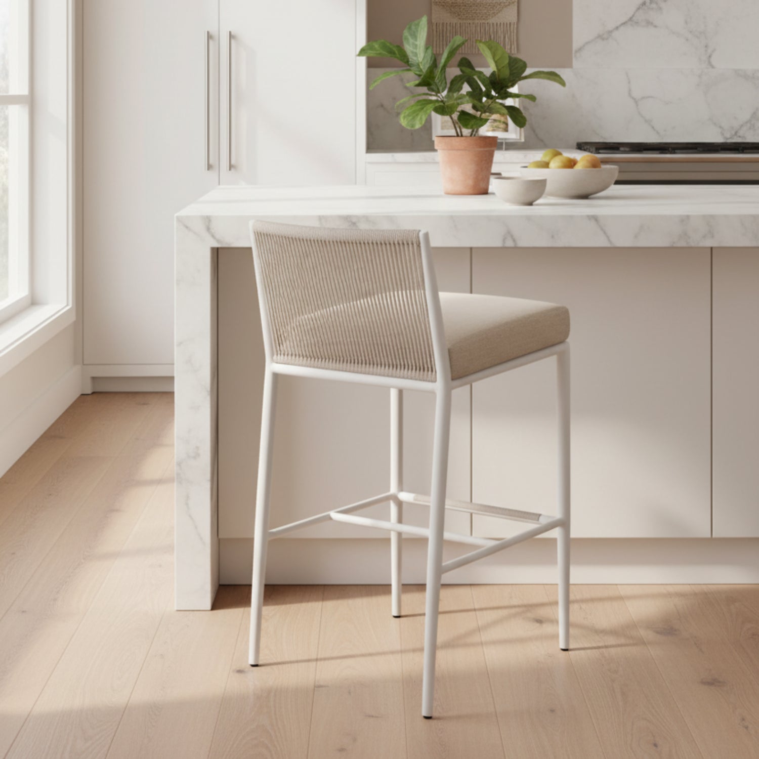 Sunset West Sabbia Echo Ash Outdoor Counter Stool Set of 2
