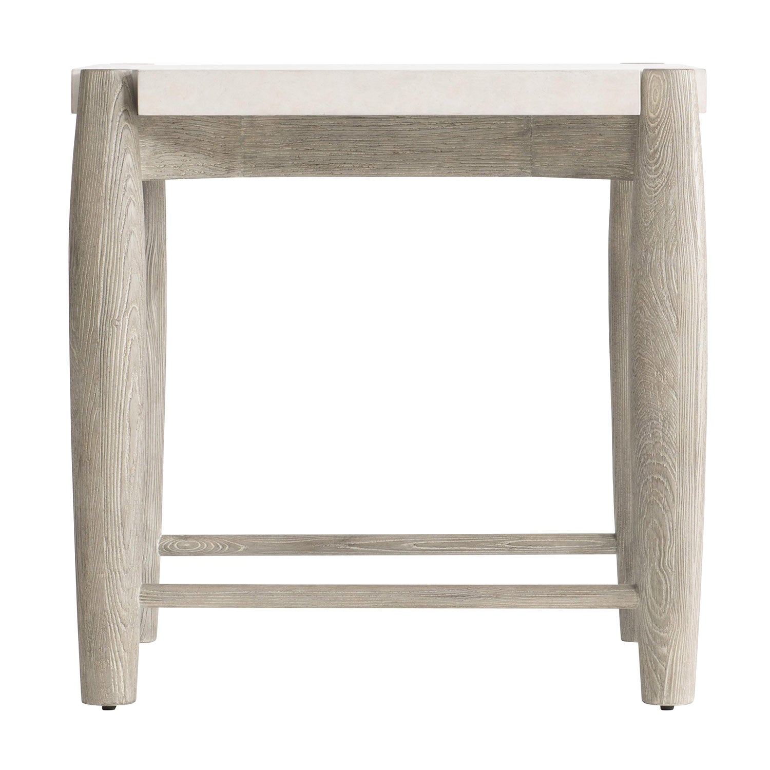 Bernhardt Ashbrook side table in Greige, Vellum, shown to scale